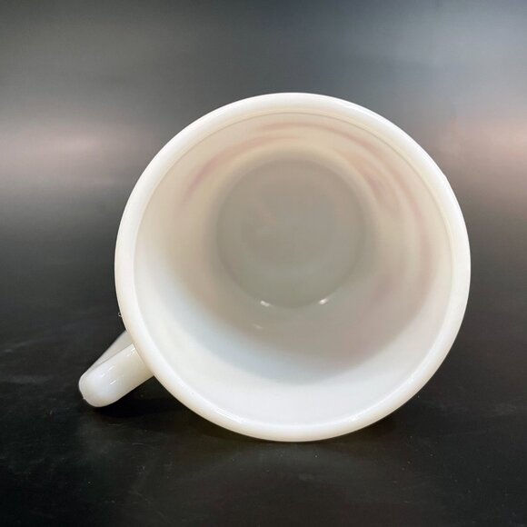 Tom & Jerry Auld Milk Glass Mug Hazel Atlas Christmas Red Graphics Candle - Picture 5 of 6